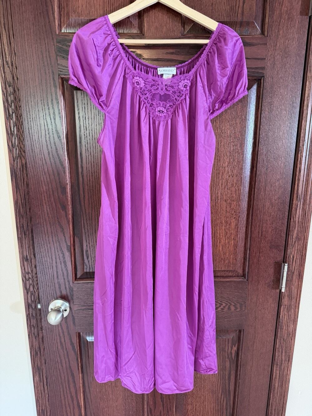 lorraine nightgown large long Vintage Purple Nylon